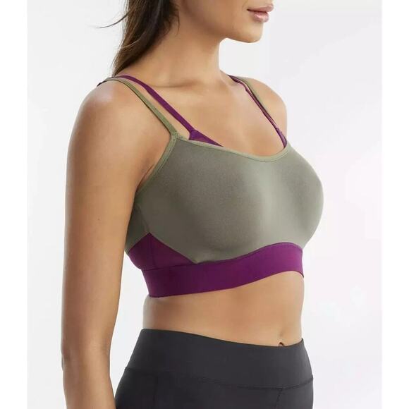 NATORI GRAVITY CONTOUR UNDERWIRE SPORTS BRA 752201 VINE/ JEWEL VIOLET B2996 - Picture 2 of 6